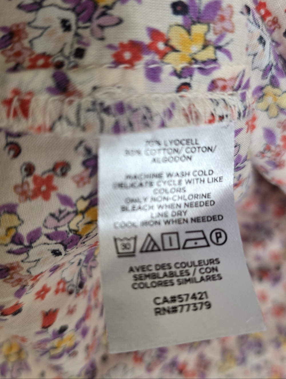 Ann Taylor Floral Ruffled V-Neck Sleeveless Top Cotton Ditzy Print Blouse - Picture 13 of 14